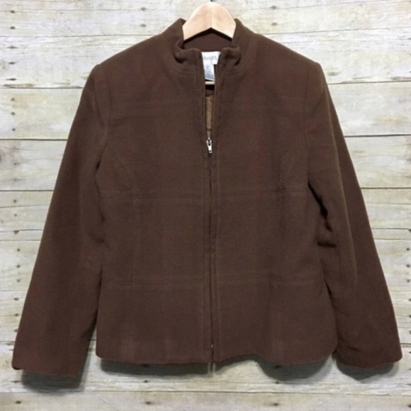 VINTAGE Chadwick's wool blend zip jacket blazer petite size 10P - Picture 2 of 5